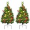 29 Inch Set of 2 Battery Powered Pre-lit Pathway Christmas Trees Perfect Outdoor Decoration